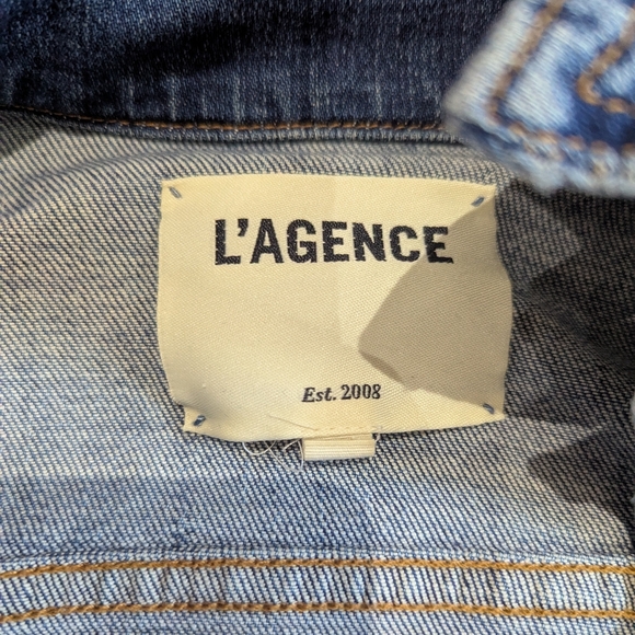 L'Agence Celine denim jacket - distressed - slim fit - size xs - Picture 5 of 9